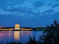 Small building lake and grass under night sceneÃ¯Â¼Ë3Ã¯Â¼â°